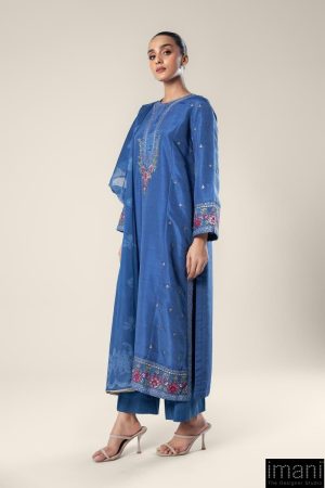2 Pcs Embroidered Raw Silk Blue Shirt &Amp; Dupatta Mb-Wf2436Bl 7 Mb Fw2436Royald Imanistudio.com