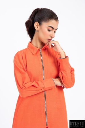 Casual Wear Orange Light Khaddar Co-Ord Set Mb-W23-172Or 8 Mb W23172Orangd Imanistudio.com