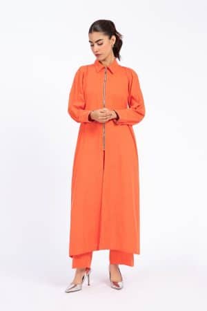 Casual Wear Orange Light Khaddar Co-Ord Set MB-W23-172OR