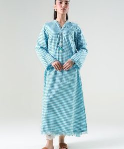 1 Pcs Sky Blue Check Yarn Dyed Shirt MB-WS24104SB