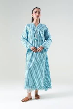 1 Pcs Sky Blue Check Yarn Dyed Shirt MB-WS24104SB
