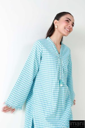1 Pcs Sky Blue Check Yarn Dyed Shirt Mb-Ws24104Sb 10 Mb Ws24104Skyblued Imanistudio.com