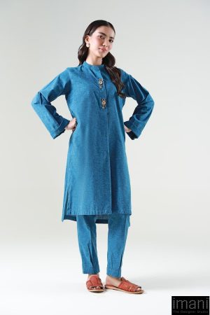 2 Pcs Blue Yarn Dyed Co-Ord Set Mb-Ef2417By 10 2 Pcs Blue Yarn Dyed Co-Ord Set Mb-Ef2417By