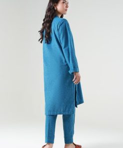 2 Pcs Blue Yarn Dyed Co-Ord Set Mb-Ef2417By 16 Mb Ws2417Blueb Imanistudio.com