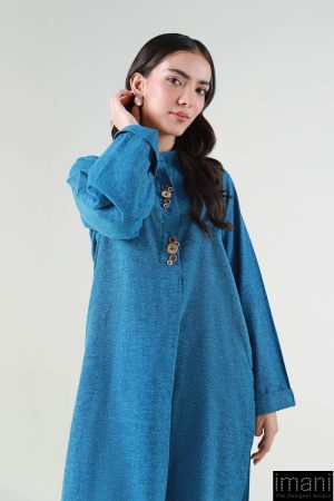 2 Pcs Blue Yarn Dyed Co-Ord Set Mb-Ef2417By 15 Mb Ws2417Bluec Imanistudio.com
