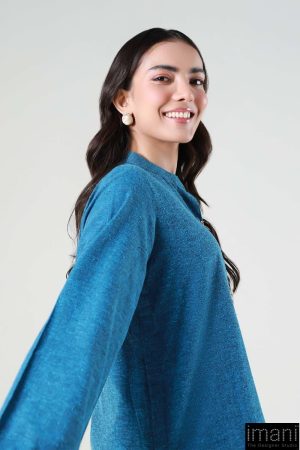 2 Pcs Blue Yarn Dyed Co-Ord Set Mb-Ef2417By 14 Mb Ws2417Blued Imanistudio.com