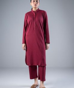 2 Pcs Maroon Ribbed Co-Ord Set Mb-Ws2437Mn 8 Mb Ws2437Maroon Imanistudio.com