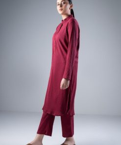 2 Pcs Maroon Ribbed Co-Ord Set Mb-Ws2437Mn 9 Mb Ws2437Maroonb Imanistudio.com