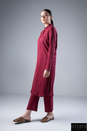 2 Pcs Maroon Ribbed Co-Ord Set Mb-Ws2437Mn 9 Mb Ws2437Maroonb Imanistudio.com