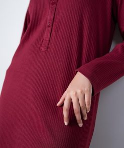2 Pcs Maroon Ribbed Co-Ord Set Mb-Ws2437Mn 12 Mb Ws2437Maroond Imanistudio.com