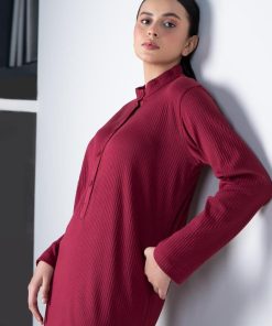 2 Pcs Maroon Ribbed Co-Ord Set Mb-Ws2437Mn 10 Mb Ws2437Maroone Imanistudio.com