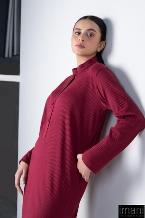 2 Pcs Maroon Ribbed Co-Ord Set Mb-Ws2437Mn 10 Mb Ws2437Maroone Imanistudio.com