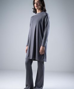 2 Pcs Grey Ribbed Co-Ord Set Mb-Ws2438Gy 9 Mb Ws2438Charcoalb Imanistudio.com