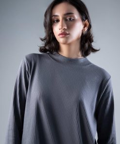 2 Pcs Grey Ribbed Co-Ord Set Mb-Ws2438Gy 13 Mb Ws2438Charcoalc Imanistudio.com