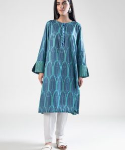 1 Pcs Blue Printed Cambric Shirt MB-WS2442BP