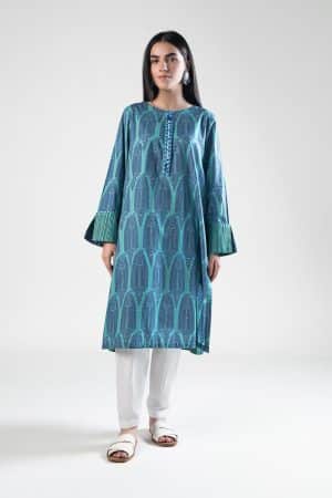 1 Pcs Blue Printed Cambric Shirt MB-WS2442BP