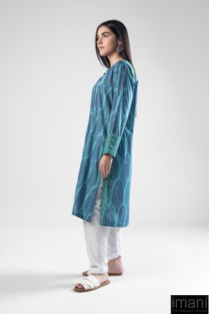 1 Pcs Blue Printed Cambric Shirt Mb-Ws2442Bp 9 Mb Ws2442Bluea Imanistudio.com