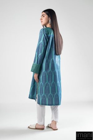 1 Pcs Blue Printed Cambric Shirt Mb-Ws2442Bp 14 Mb Ws2442Bluec Imanistudio.com