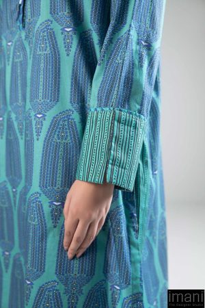 1 Pcs Blue Printed Cambric Shirt Mb-Ws2442Bp 13 Mb Ws2442Blued Imanistudio.com