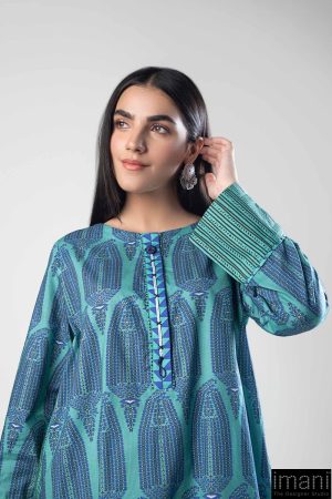 1 Pcs Blue Printed Cambric Shirt Mb-Ws2442Bp 10 Mb Ws2442Bluef Imanistudio.com