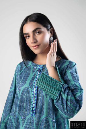 1 Pcs Blue Printed Cambric Shirt Mb-Ws2442Bp 11 Mb Ws2442Blueg Imanistudio.com