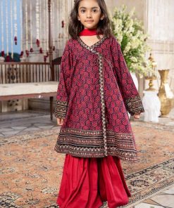 Mariab Kids Pink/Black Light Khaddar Suit Mbkd-W2309Pb
