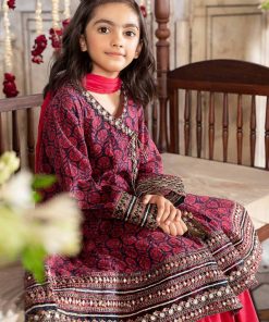 Mariab Kids Pink/Black Light Khaddar Suit Mbkd-W2309Pb 13 Mkd W2309 Pinkb Imanistudio.com
