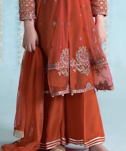Mariab Orange Embroidered Net Suit Mbks-Ea2402Bo 13 Mariab Burnt Orange Embroidered Net Suit Mbks-Ea2402Bo