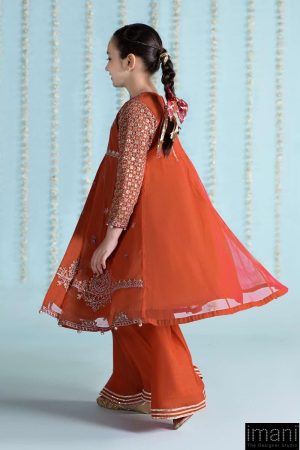 Mariab Orange Embroidered Net Suit Mbks-Ea2402Bo 10 Mks Ea2402Oringed Imanistudio.com