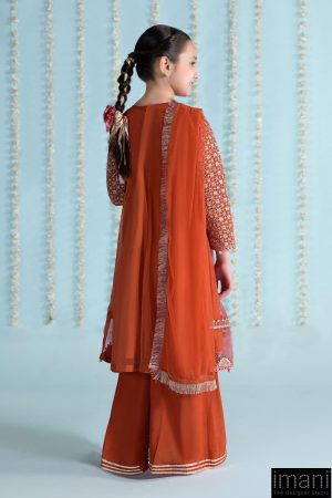 Mariab Orange Embroidered Net Suit Mbks-Ea2402Bo 14 Mks Ea2402Oringee Imanistudio.com