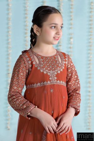 Mariab Orange Embroidered Net Suit Mbks-Ea2402Bo 12 Mks Ea2402Oringef Imanistudio.com