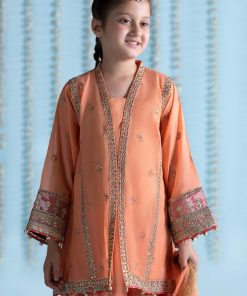 Mariab Kids Light Orange Paper Cotton Embroidered Suit Mbks-Ea2404Lo 9 Mks Ea2404Orangeb Imanistudio.com