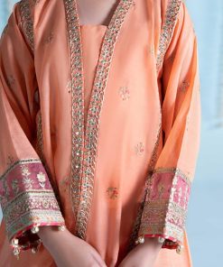 Mariab Kids Light Orange Paper Cotton Embroidered Suit Mbks-Ea2404Lo 10 Mks Ea2404Orangec Imanistudio.com