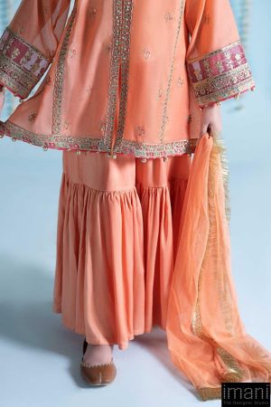 Mariab Kids Light Orange Paper Cotton Embroidered Suit Mbks-Ea2404Lo 11 Mks Ea2404Oranged Imanistudio.com