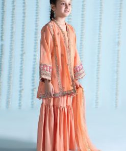 Mariab Kids Light Orange Paper Cotton Embroidered Suit Mbks-Ea2404Lo 8 Mks Ea2404Orangef Imanistudio.com