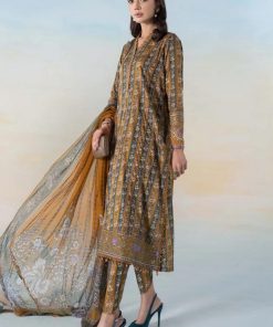3 Pcs Maria.b Casual Wear Mustard Outfit Mprint Mbmps-2107Pb 7 Mps 2107A Mustardd Imanistudio.com