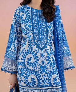 3 Pcs Maria.b Casual Wear Blue/White Mprint Suit Mbmps-2504Bw 9 Mps 2504B Blue Imanistudio.com