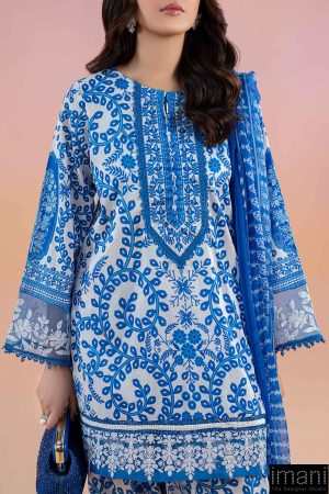 3 Pcs Maria.b Casual Wear Blue/White Mprint Suit Mbmps-2504Bw 9 Mps 2504B Blue Imanistudio.com