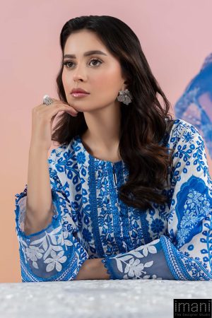 3 Pcs Maria.b Casual Wear Blue/White Mprint Suit Mbmps-2504Bw 10 Mps 2504B Bluea Imanistudio.com