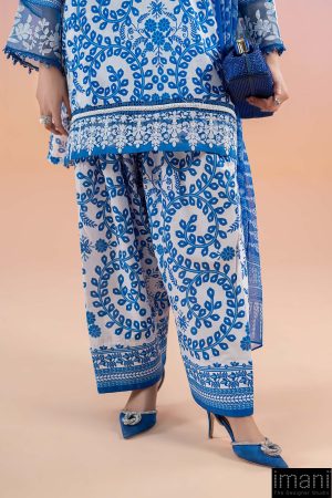 3 Pcs Maria.b Casual Wear Blue/White Mprint Suit Mbmps-2504Bw 11 Mps 2504B Blueb Imanistudio.com