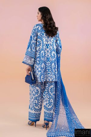 3 Pcs Maria.b Casual Wear Blue/White Mprint Suit Mbmps-2504Bw 12 Mps 2504B Bluee Imanistudio.com