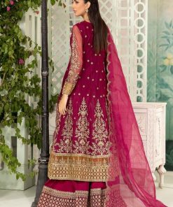 Luxury Formal Magenta Embroidered Net Suit Mbsf-Ea2403Mt 14 Sf Ea2403Pinkc Imanistudio.com