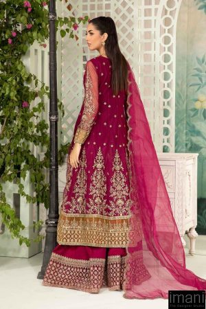 Luxury Formal Magenta Embroidered Net Suit Mbsf-Ea2403Mt 14 Sf Ea2403Pinkc Imanistudio.com