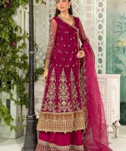 Luxury Formal Magenta Embroidered Net Suit Mbsf-Ea2403Mt 10 Sf Ea2403Pinkf Imanistudio.com