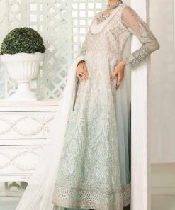Luxury Formal Off-White/Aqua Embroidered Organza Suit Mbsf-Ea2418Ao 6 Sf Ea2418 Offwht Imanistudio.com
