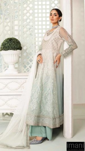 Luxury Formal Off-White/Aqua Embroidered Organza Suit Mbsf-Ea2418Ao 6 Sf Ea2418 Offwht Imanistudio.com