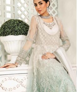 Luxury Formal Off-White/Aqua Embroidered Organza Suit Mbsf-Ea2418Ao 7 Sf Ea2418Offwhta Imanistudio.com