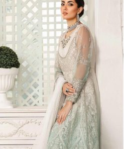 Luxury Formal Off-White/Aqua Embroidered Organza Suit Mbsf-Ea2418Ao 8 Sf Ea2418Offwhtb Imanistudio.com