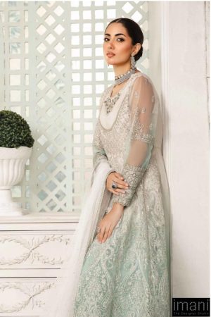 Luxury Formal Off-White/Aqua Embroidered Organza Suit Mbsf-Ea2418Ao 8 Sf Ea2418Offwhtb Imanistudio.com