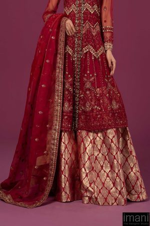 Luxury Formal Deep Red Embroidered Net Suit Mbsf-Ea2428Dr 11 Sf Ef2428Redd Imanistudio.com